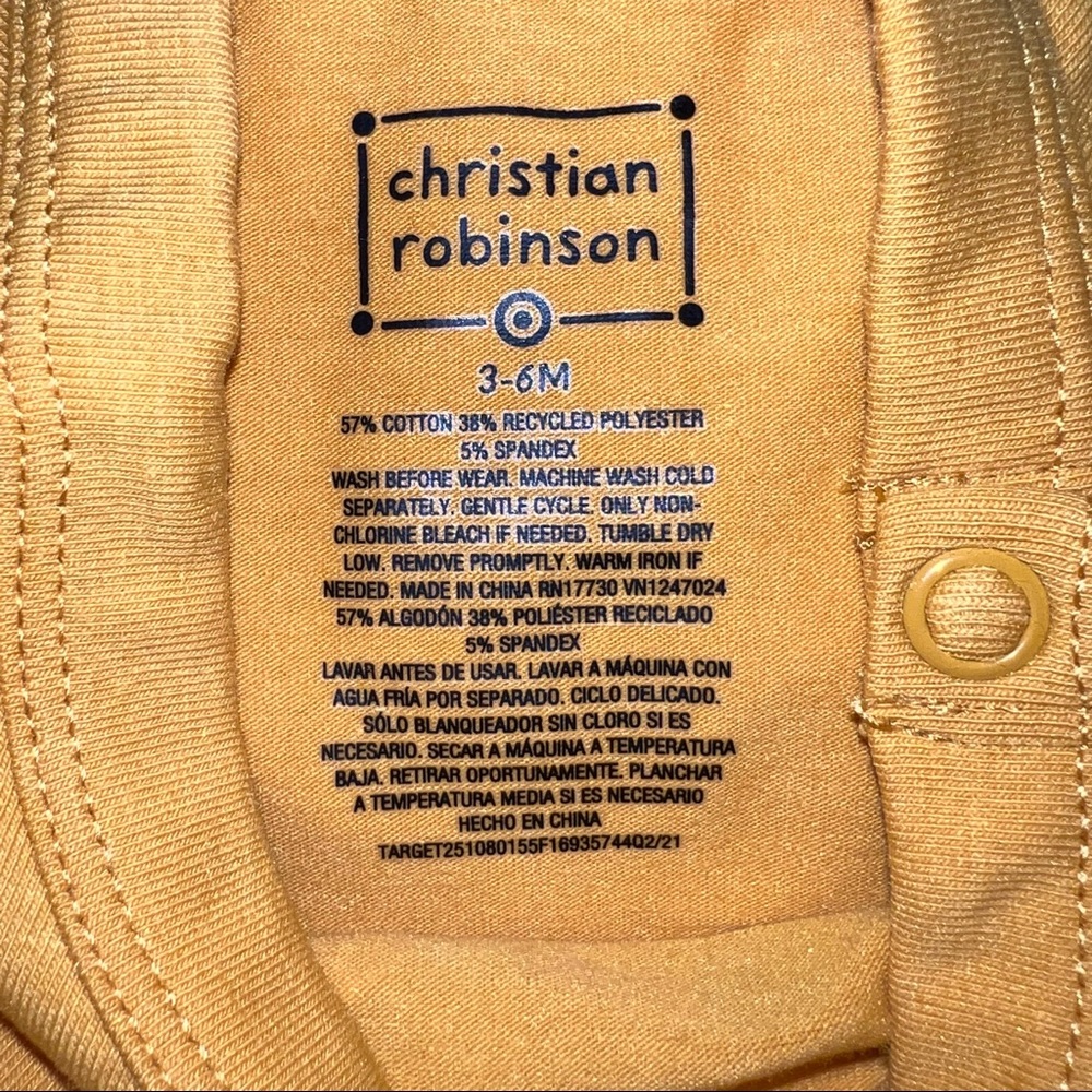 🟢 Christian Robinson Baby Boys Girls Bodysuit Size 3-6 6-9 months New NWT Twins - Picture 5 of 14